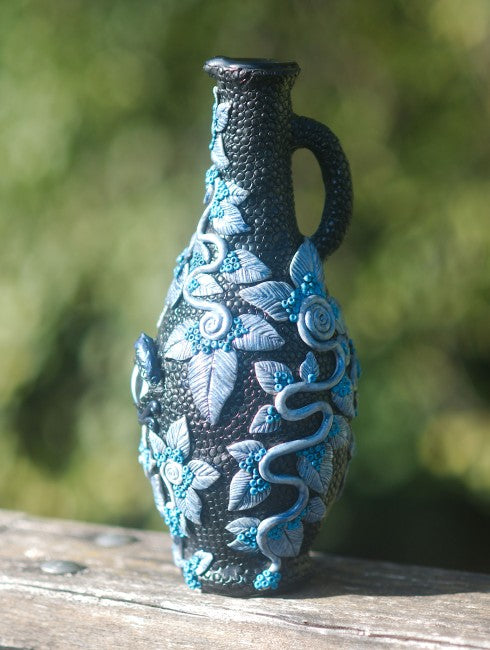 Vase Draconique bleu et noir