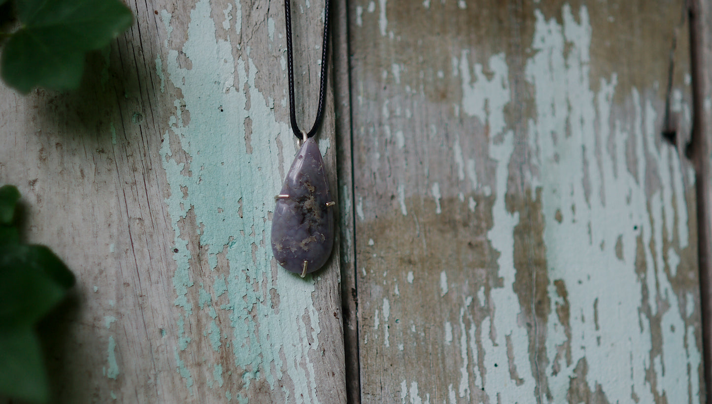 Pendentif Argent et Agate Grappe de Raisin